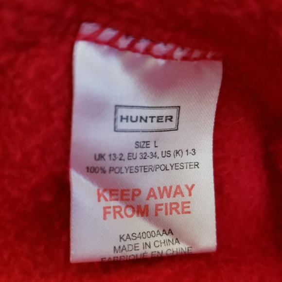 Hunter Boots Youth Red Fleece Boot Socks, Size L - Picture 5 of 6